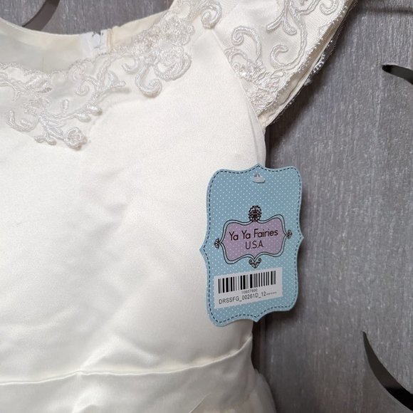 new girl special occasion dress flower girl country first communion ivory sz 12 - Picture 5 of 8